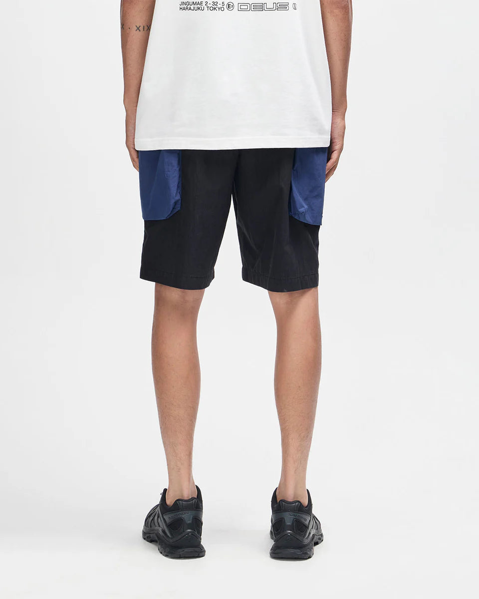 SHORTS CON TASCONI IN COTONE NYLON NERI