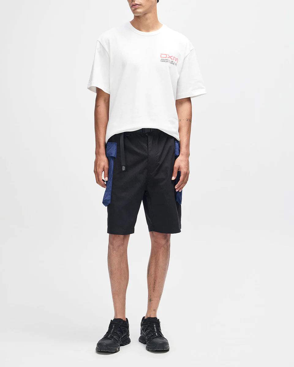 SHORTS CON TASCONI IN COTONE NYLON NERI