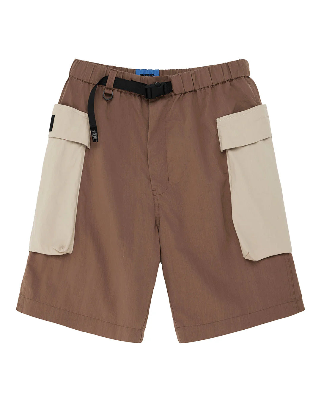 SHORTS CON TASCONI IN COTONE NYLON MARRONE