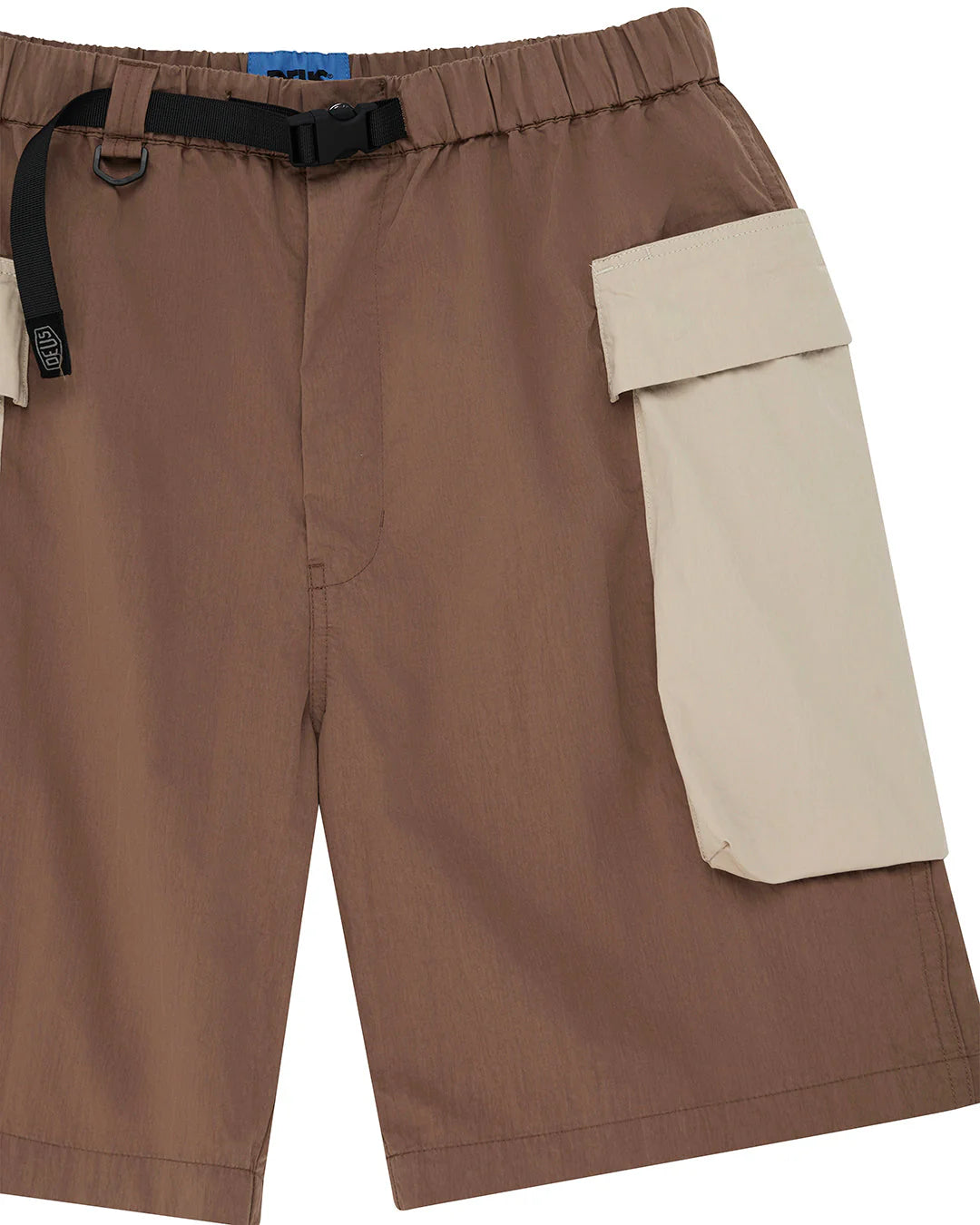 SHORTS CON TASCONI IN COTONE NYLON MARRONE