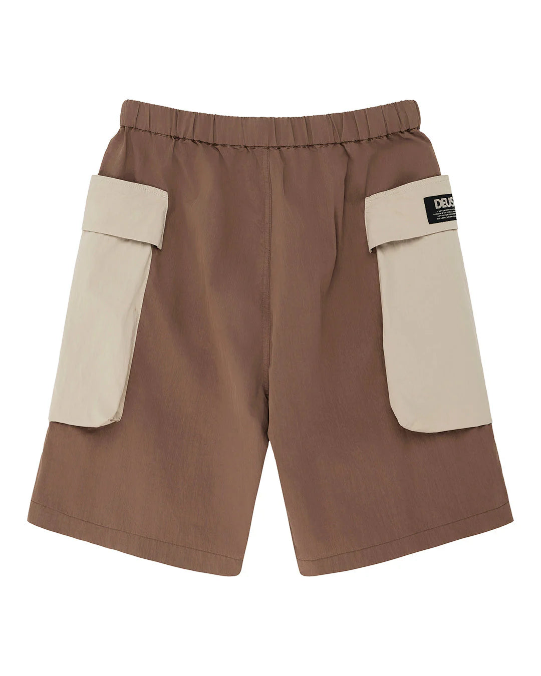 SHORTS CON TASCONI IN COTONE NYLON MARRONE