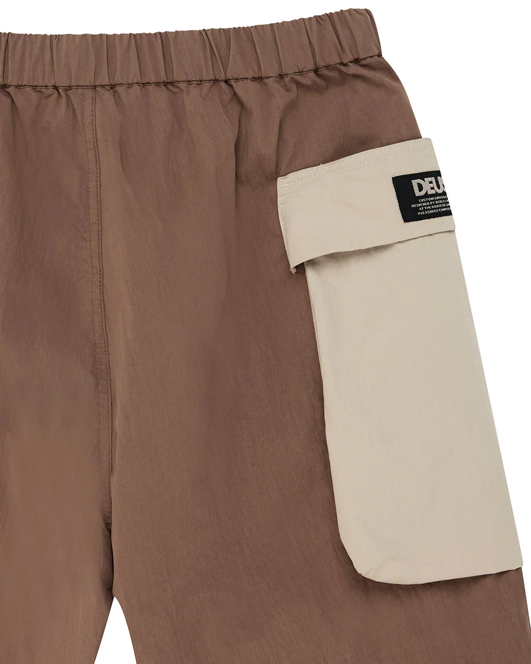 SHORTS CON TASCONI IN COTONE NYLON MARRONE