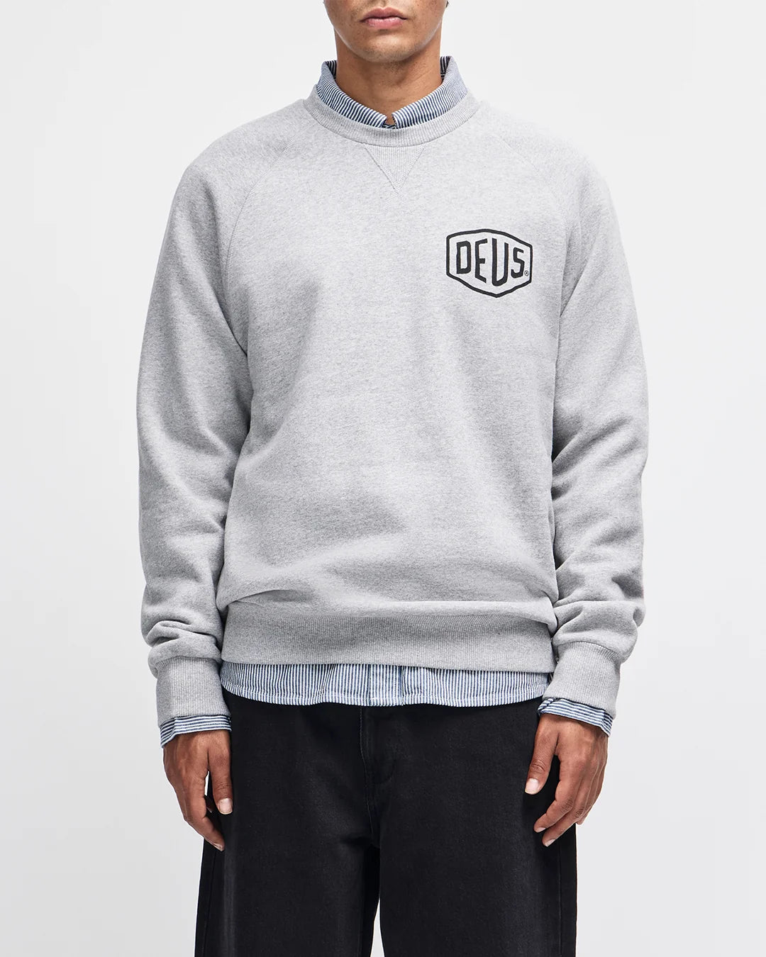 FELPA GIROCOLLO IN COTONE GRIGIO