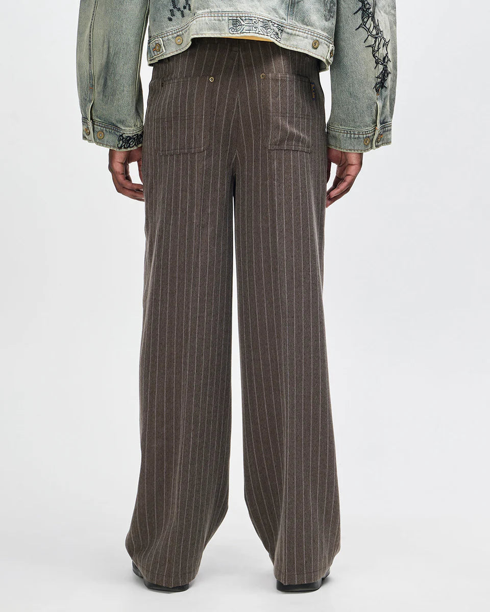 PANTALONE COMODO IN MISTO LANA GRIGIO