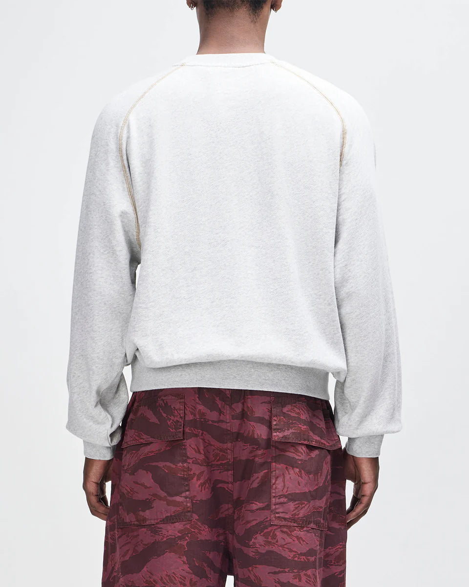 FELPA IN COTONE MISTO GRIGIO CHIARO