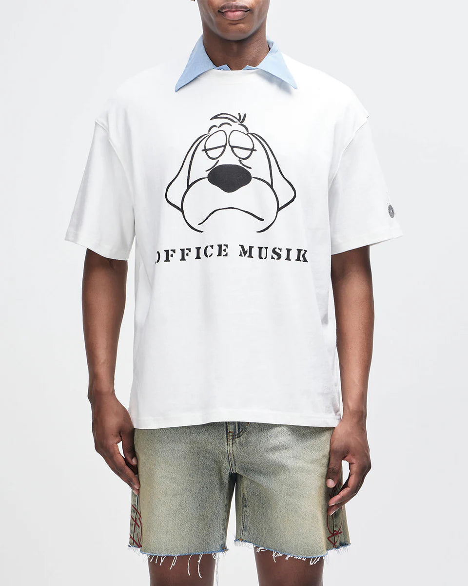 T-SHIRT IN COTONE RICICLATO BIANCO VINTAGE