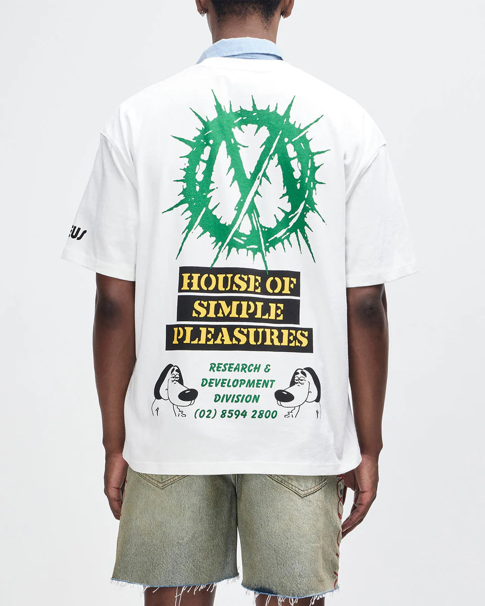 T-SHIRT IN COTONE RICICLATO BIANCO VINTAGE