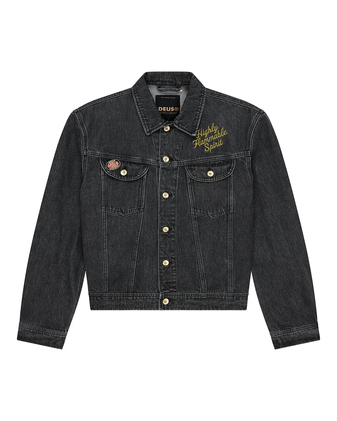 GIACCA TRUCKER DENIM IN COTONE NERO WASHED