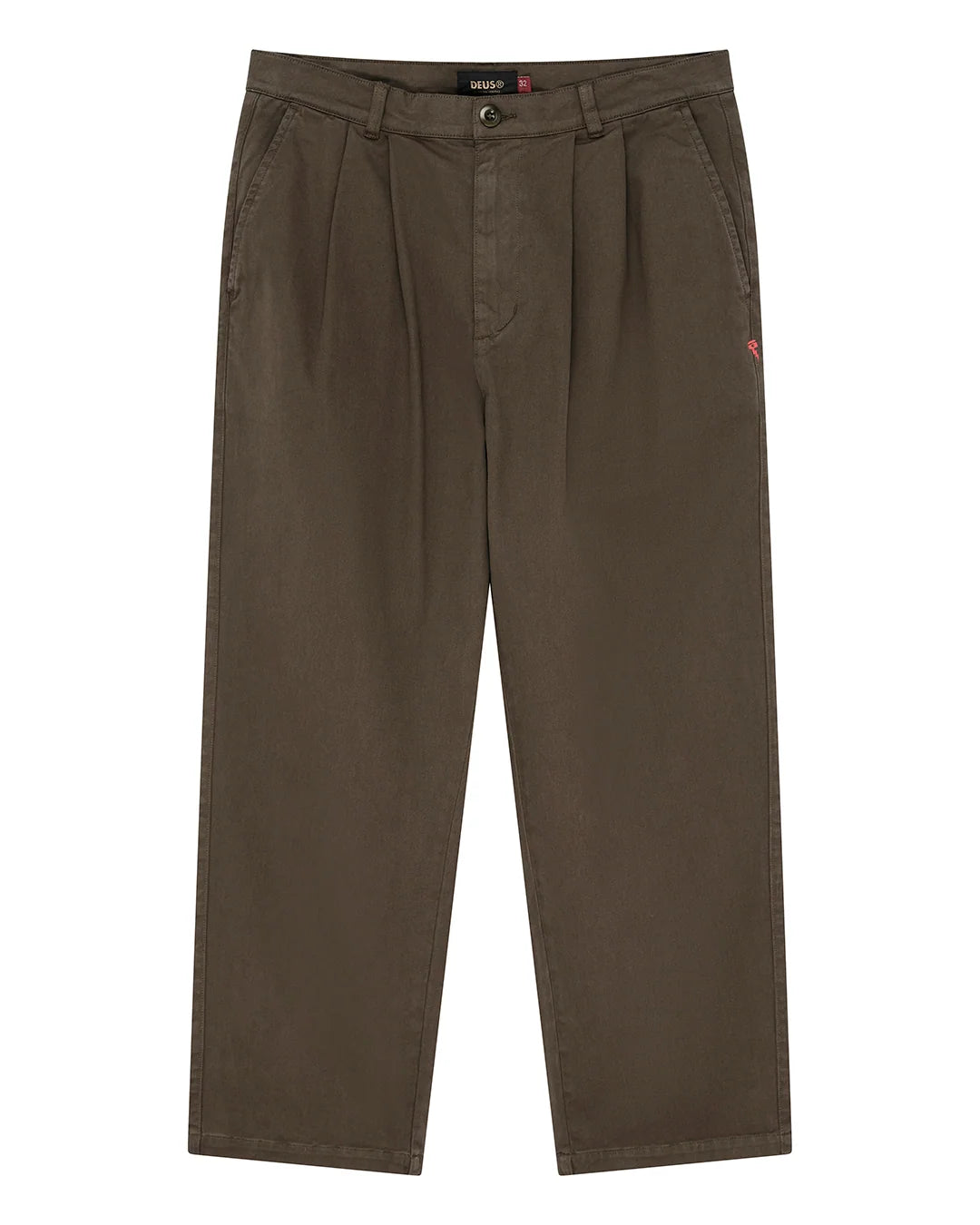 PANTALONI RELAXED FIT IN COTONE VERDE OLIVA