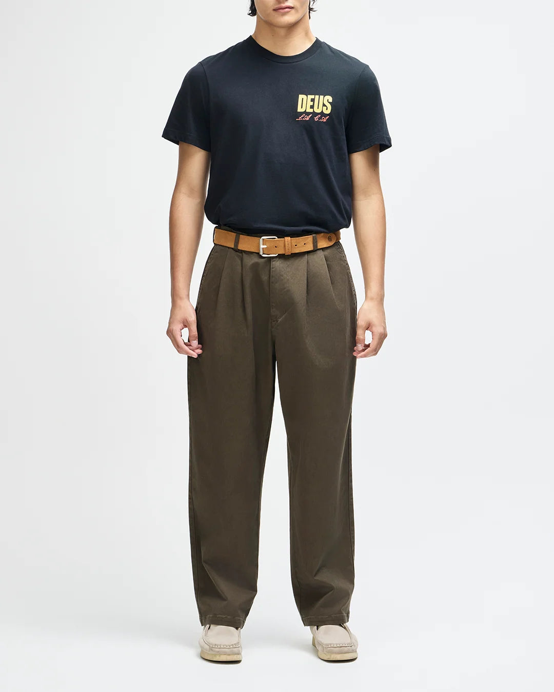PANTALONI RELAXED FIT IN COTONE VERDE OLIVA