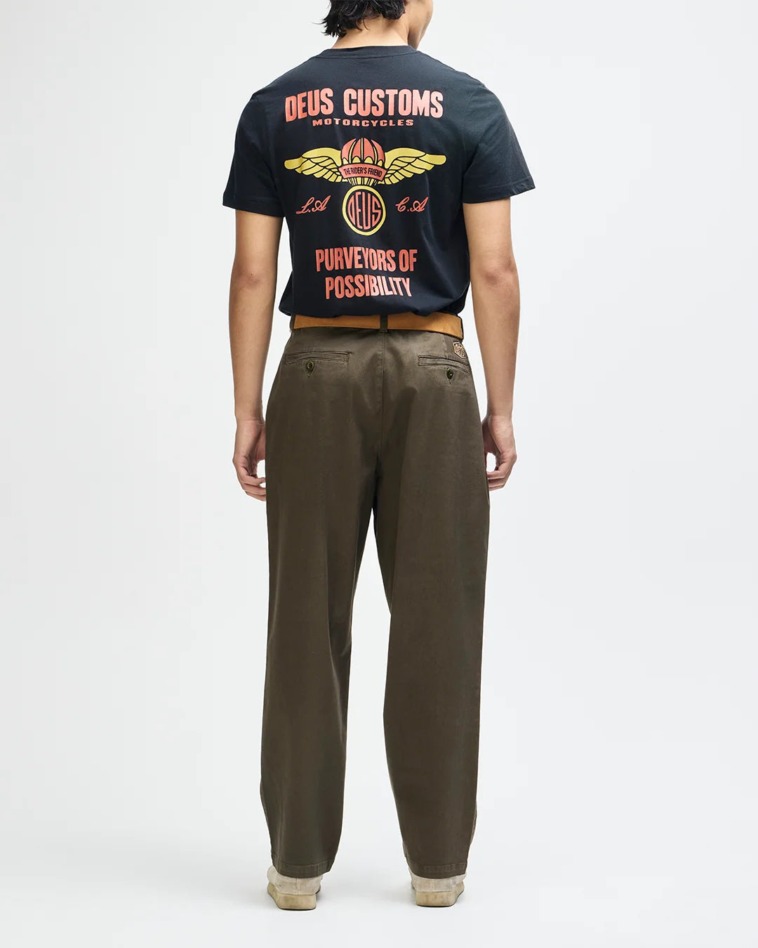 PANTALONI RELAXED FIT IN COTONE VERDE OLIVA
