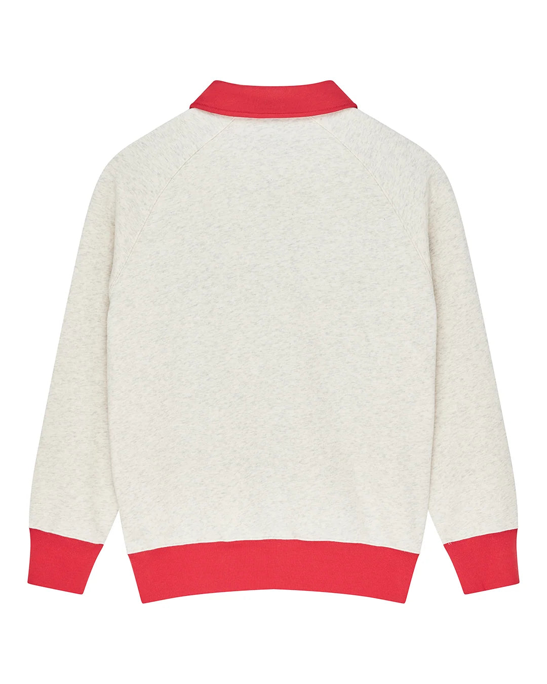 FELPA CON MEZZA ZIP IN COTONE GRIGIO CHIARO