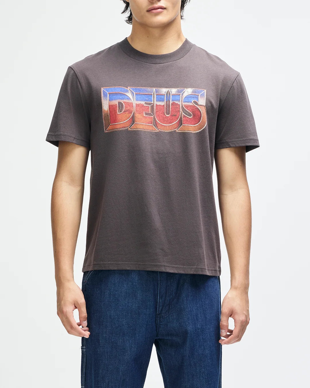 T-SHIRT BOX FIT IN COTONE GRIGIO ANTRACITE