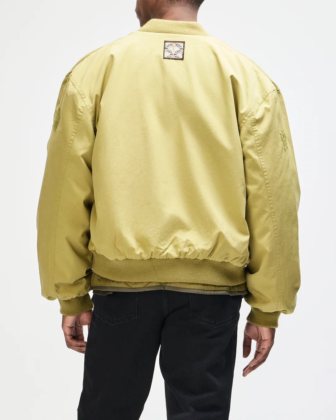GIACCA BOMBER REVERSIBILE IN COTONE E LANA ROSSO E VERDE