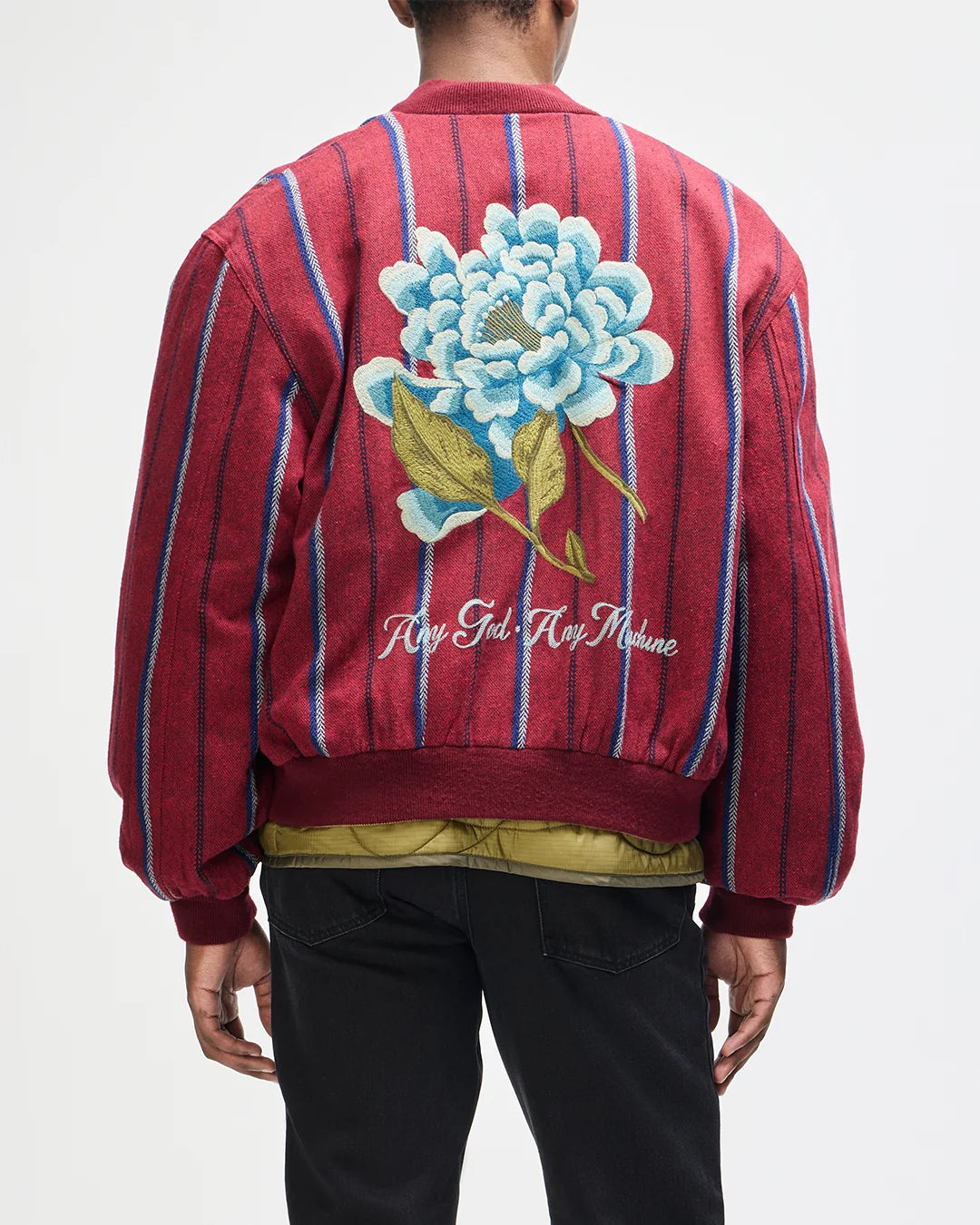 GIACCA BOMBER REVERSIBILE IN COTONE E LANA ROSSO E VERDE
