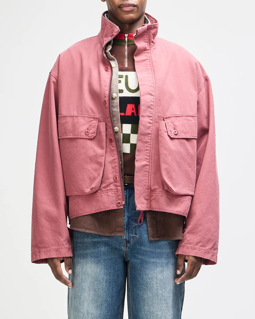 GIACCA OVERSIZED FIT IN COTONE ROSSO OVERDYED