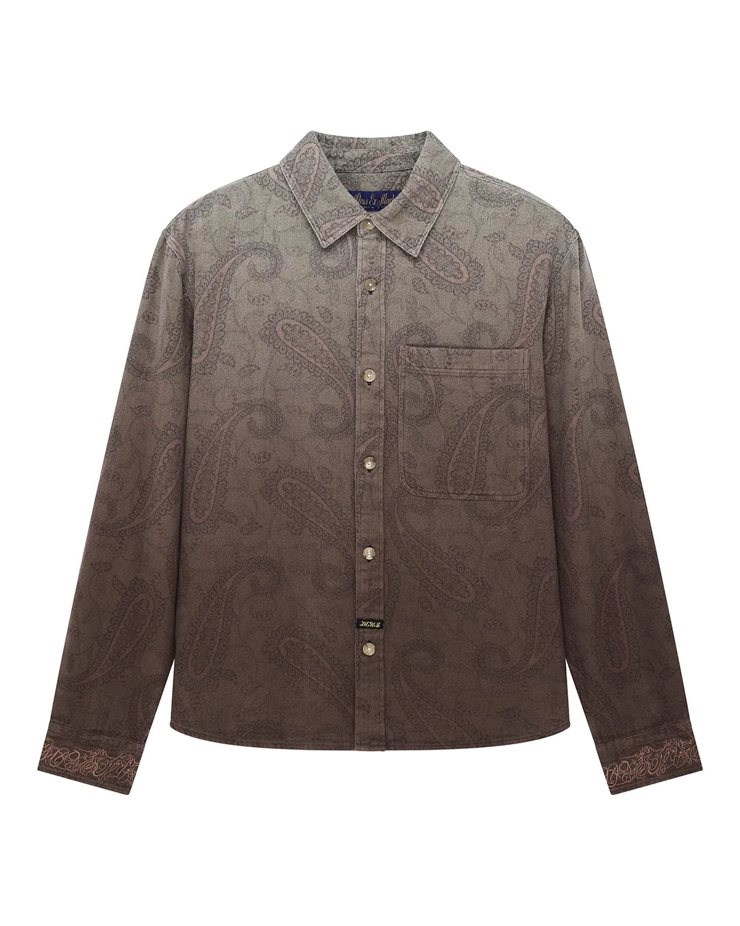 CAMICIA OVERSIZED FIT IN COTONE FLANELLA VERDE MARRONE