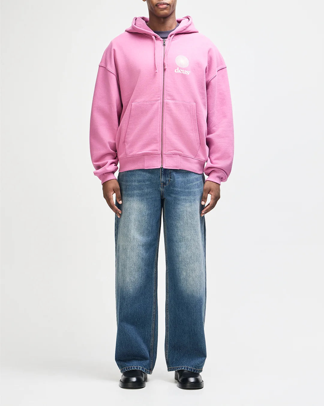 FELPA CON CAPPUCCIO IN COTONE ROSA