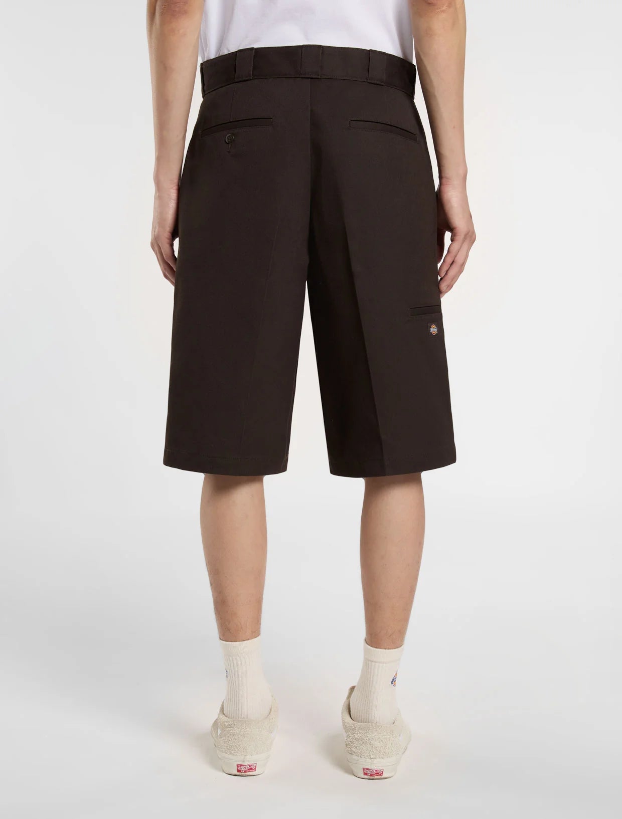 SHORTS IN COTONE TWILL MARRONE SCURO
