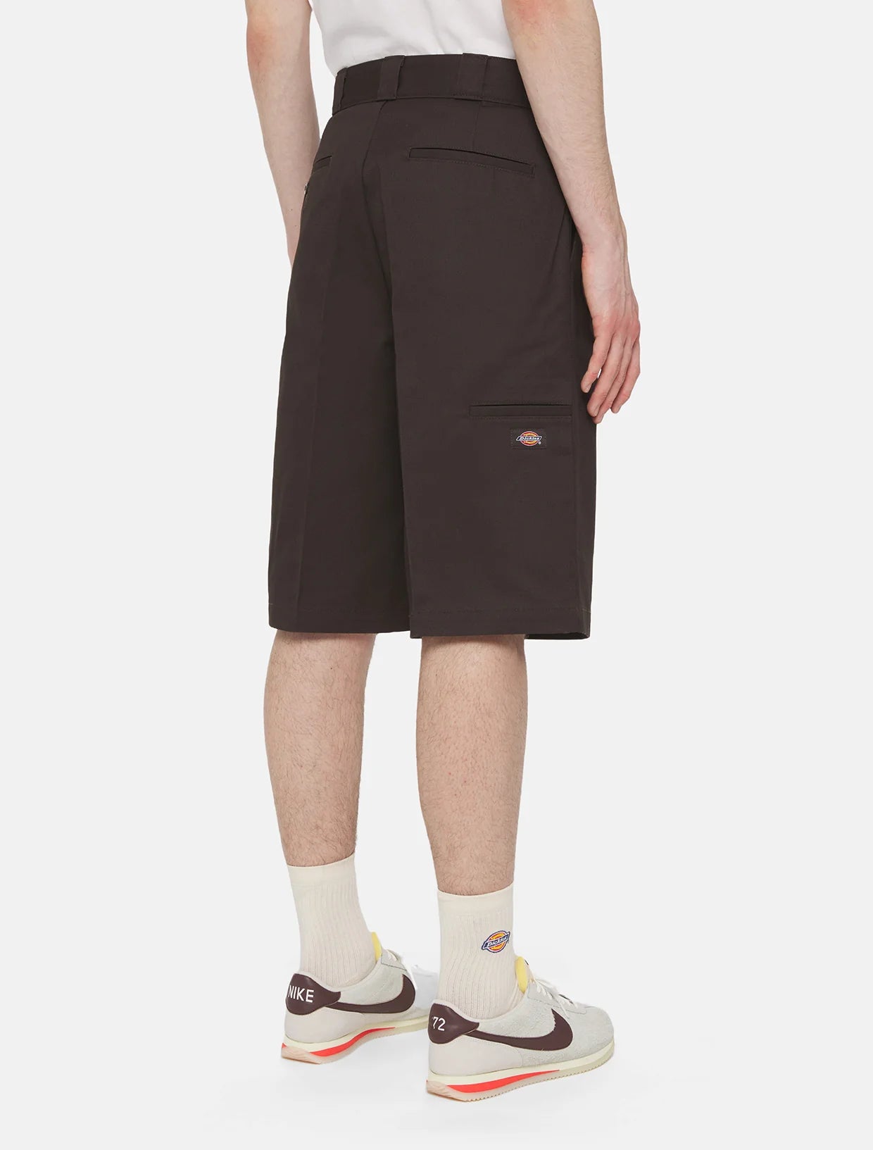 SHORTS IN COTONE TWILL MARRONE SCURO