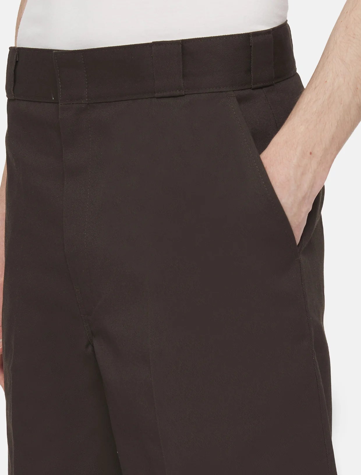 SHORTS IN COTONE TWILL MARRONE SCURO
