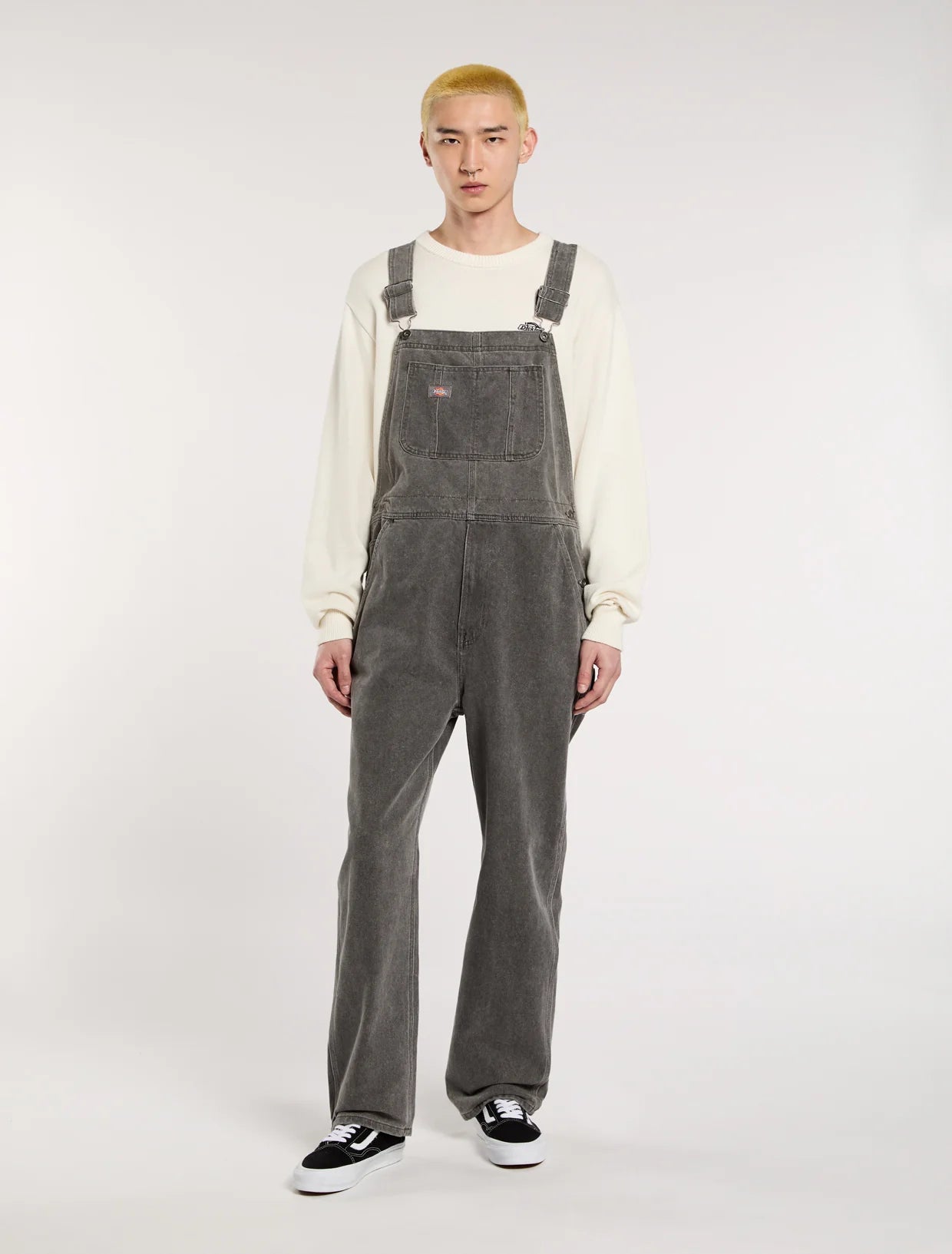DICKIES - CLASSIC DENIM BIB GREY WASH TINTED