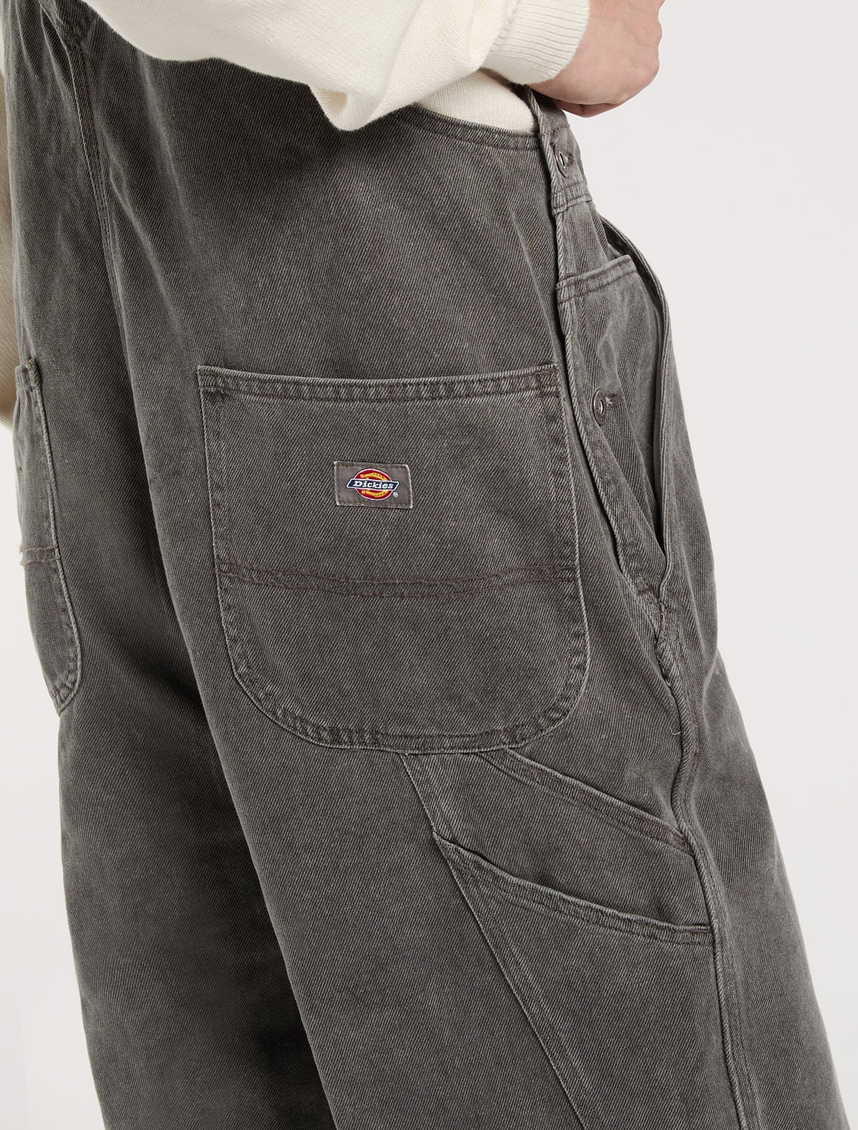DICKIES - CLASSIC DENIM BIB GREY WASH TINTED