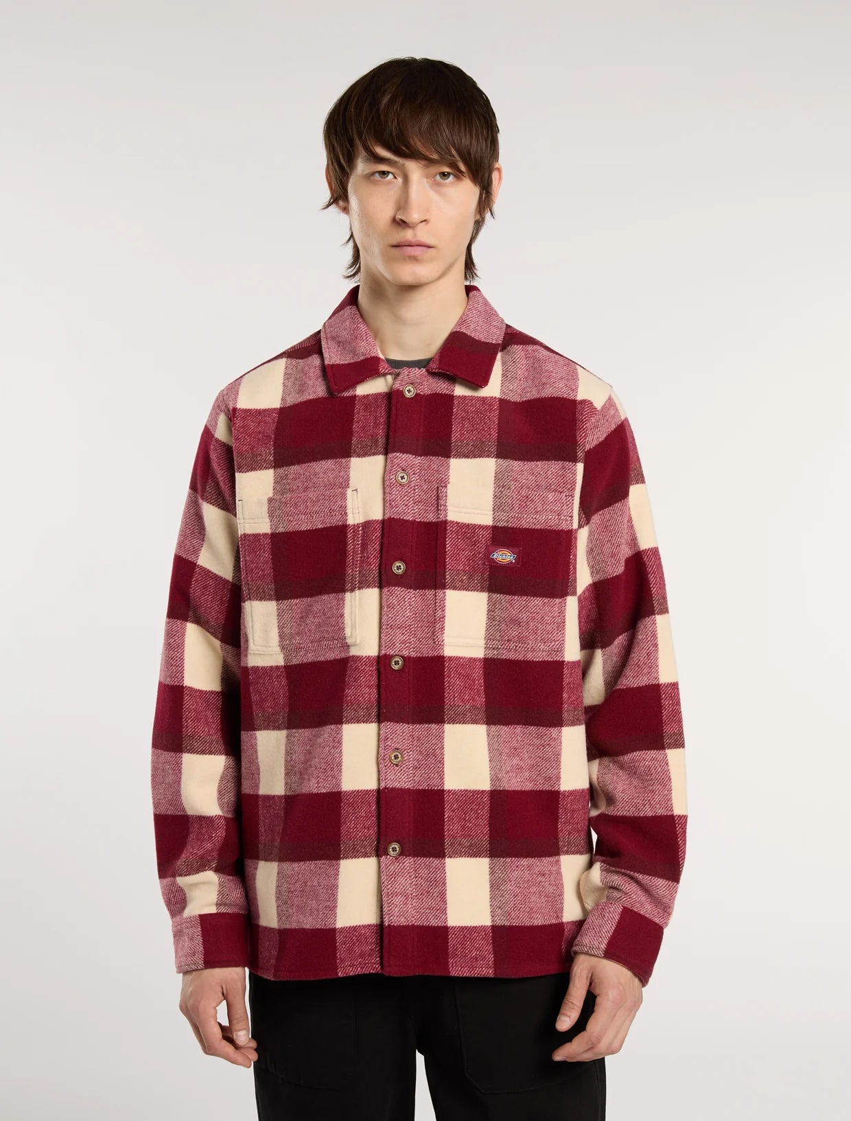 DICKIES - PLAID COALING LS SHIRT TIBETAN RED