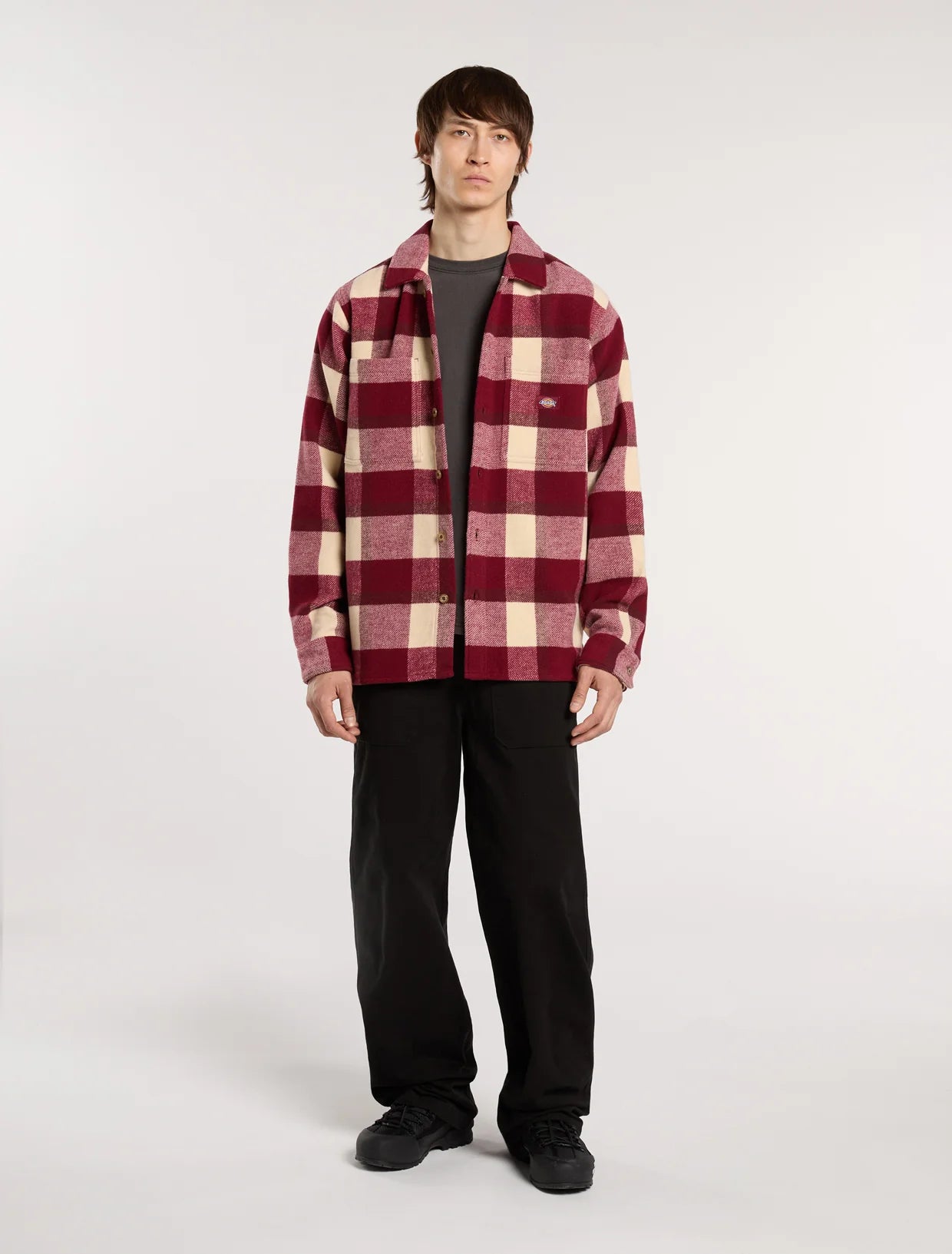 DICKIES - PLAID COALING LS SHIRT TIBETAN RED