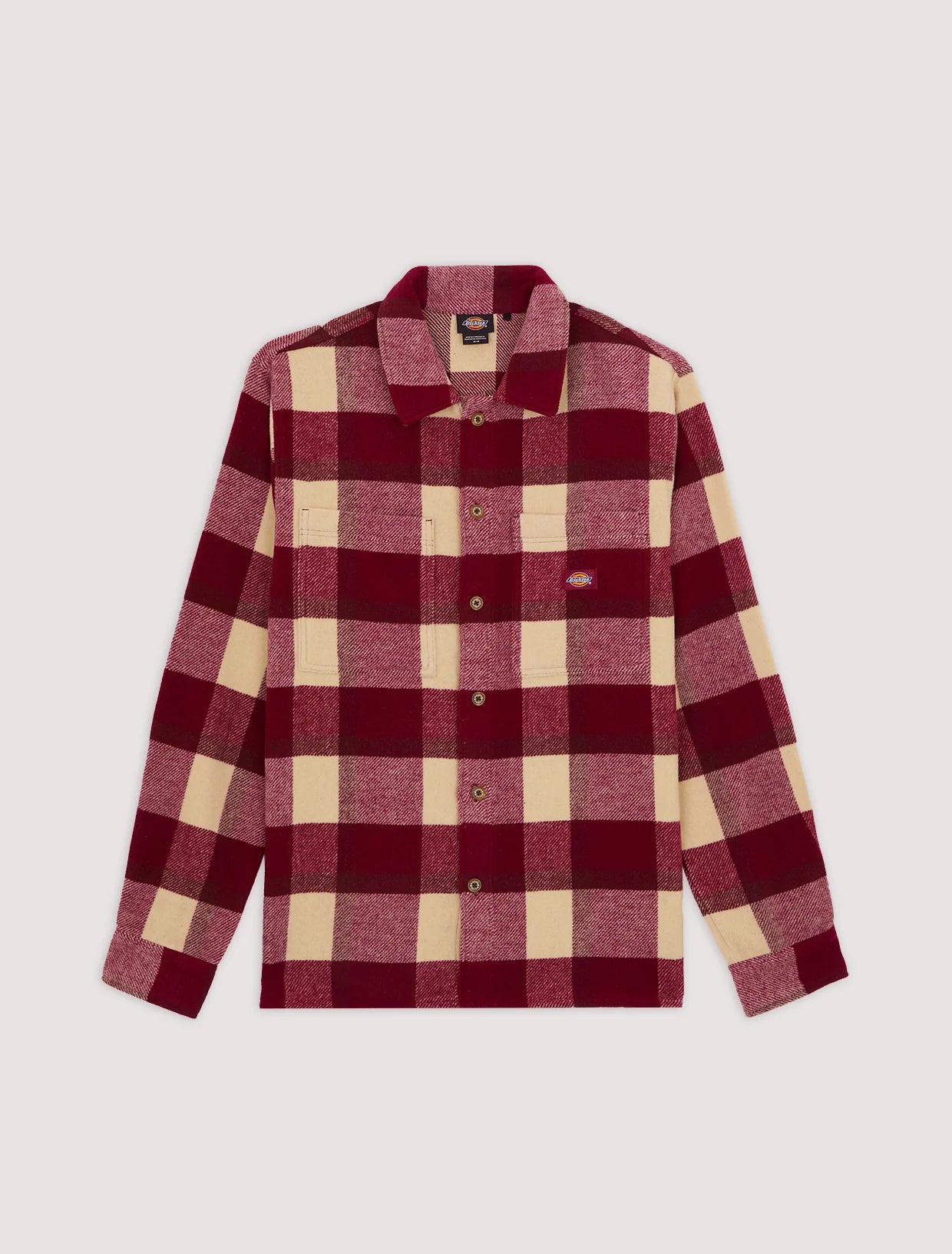 DICKIES - PLAID COALING LS SHIRT TIBETAN RED