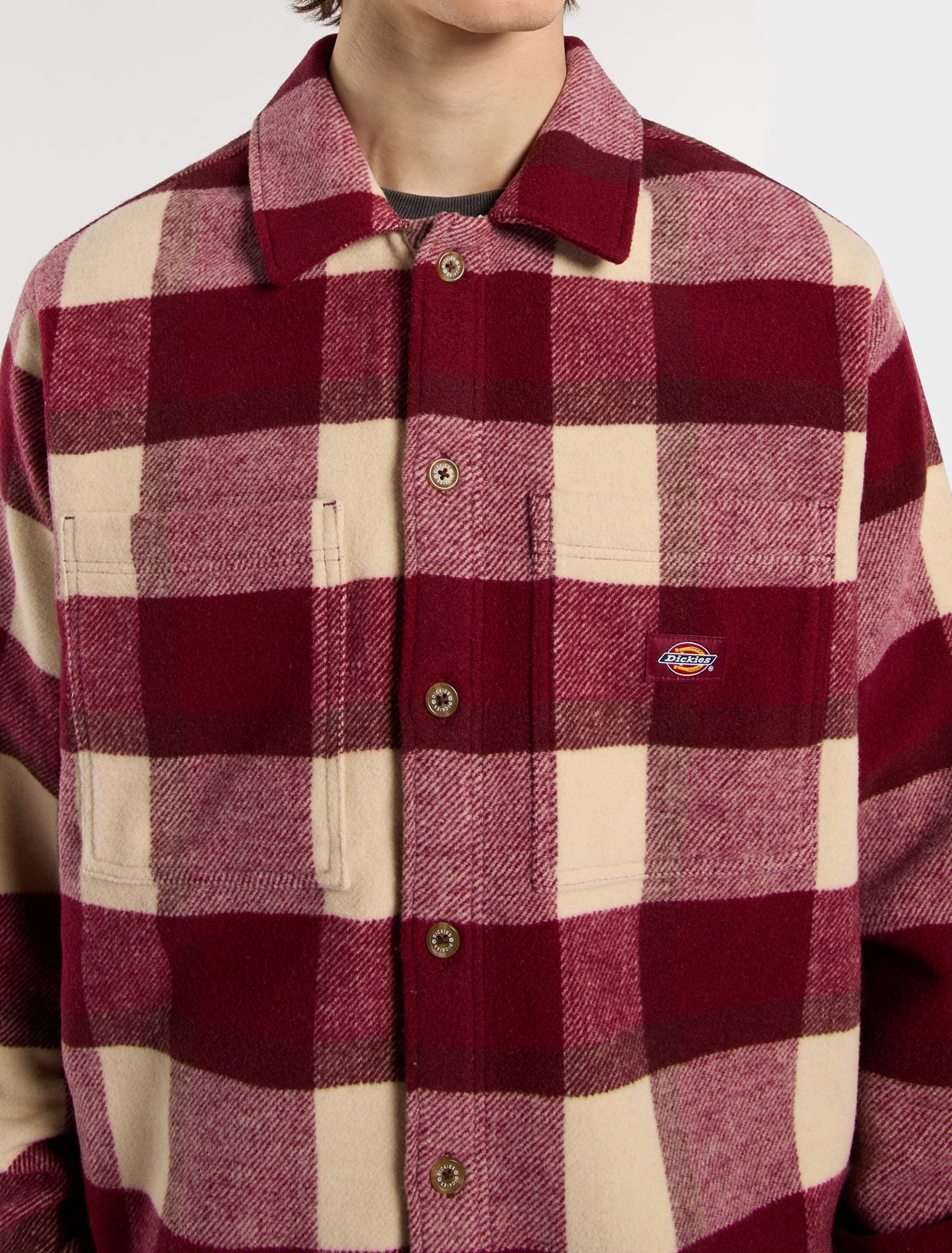 DICKIES - PLAID COALING LS SHIRT TIBETAN RED