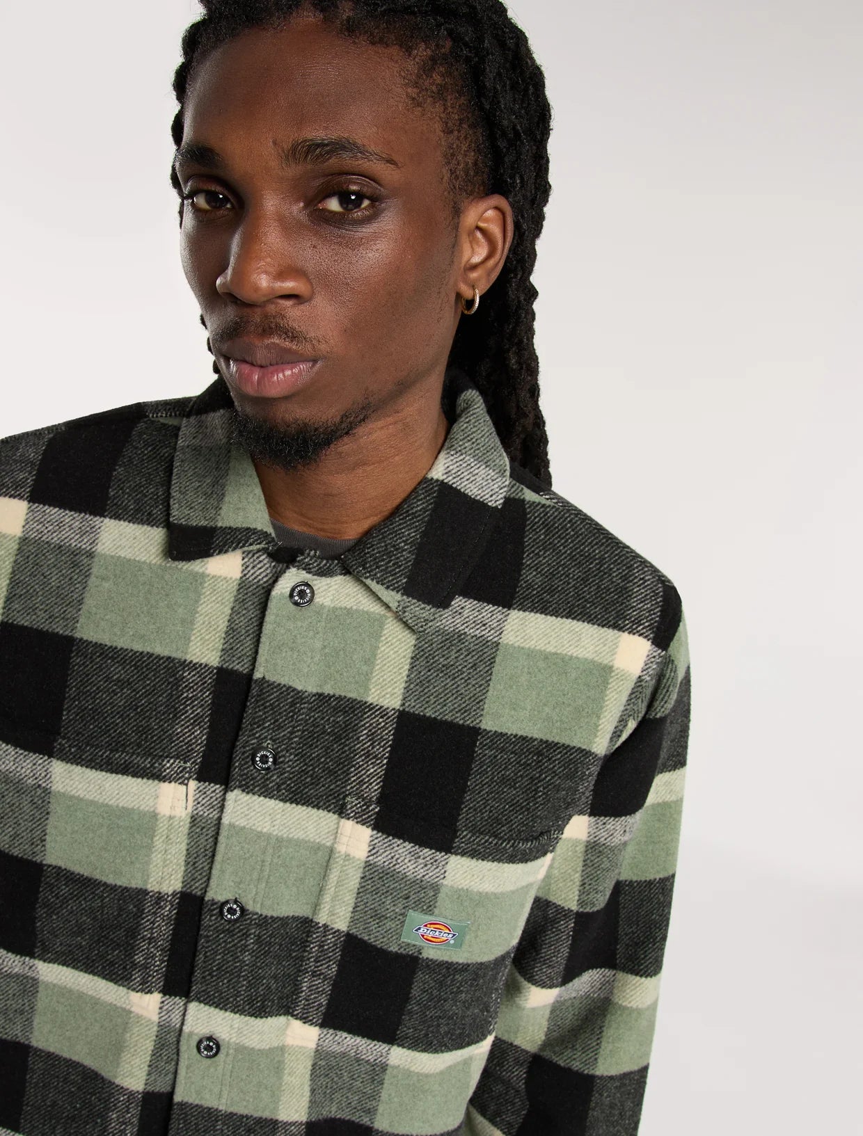 DICKIES - PLAID COALING LS SHIRT SEA SPRAY