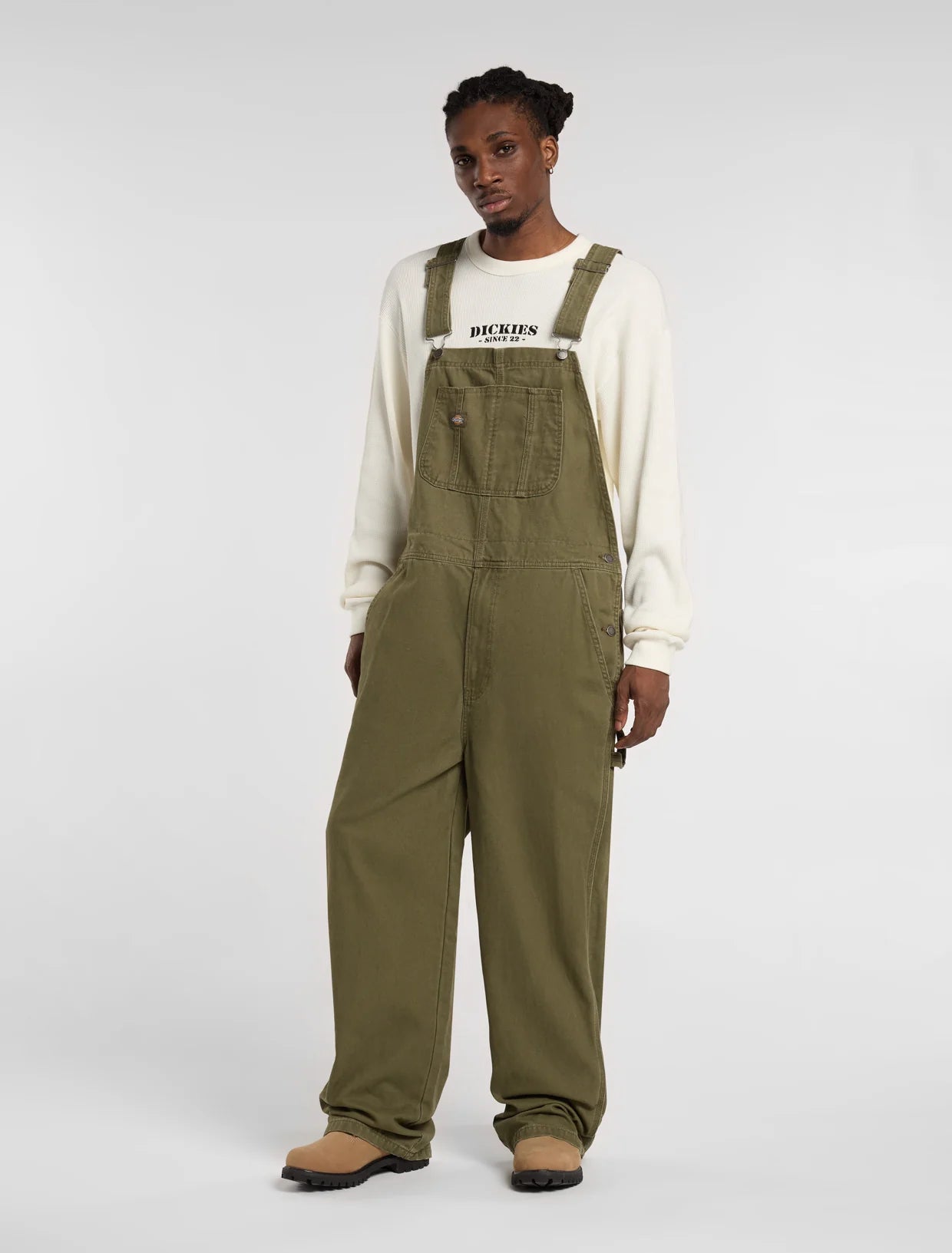 DICKIES - CANVAS BIB MILITARY GREEN