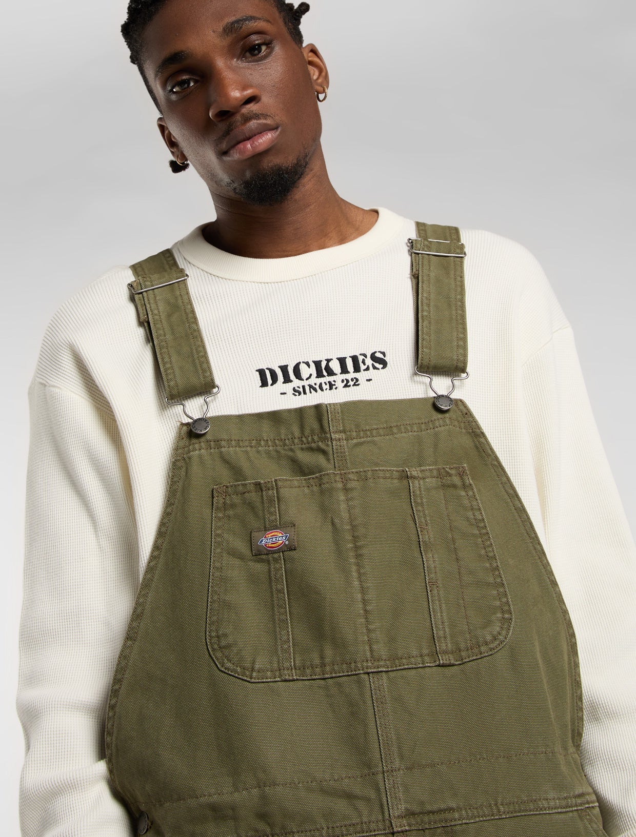 DICKIES - CANVAS BIB MILITARY GREEN