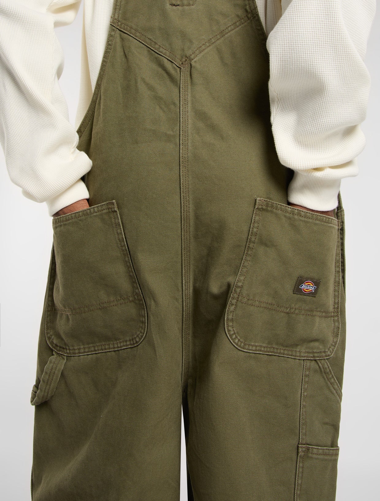 DICKIES - CANVAS BIB MILITARY GREEN
