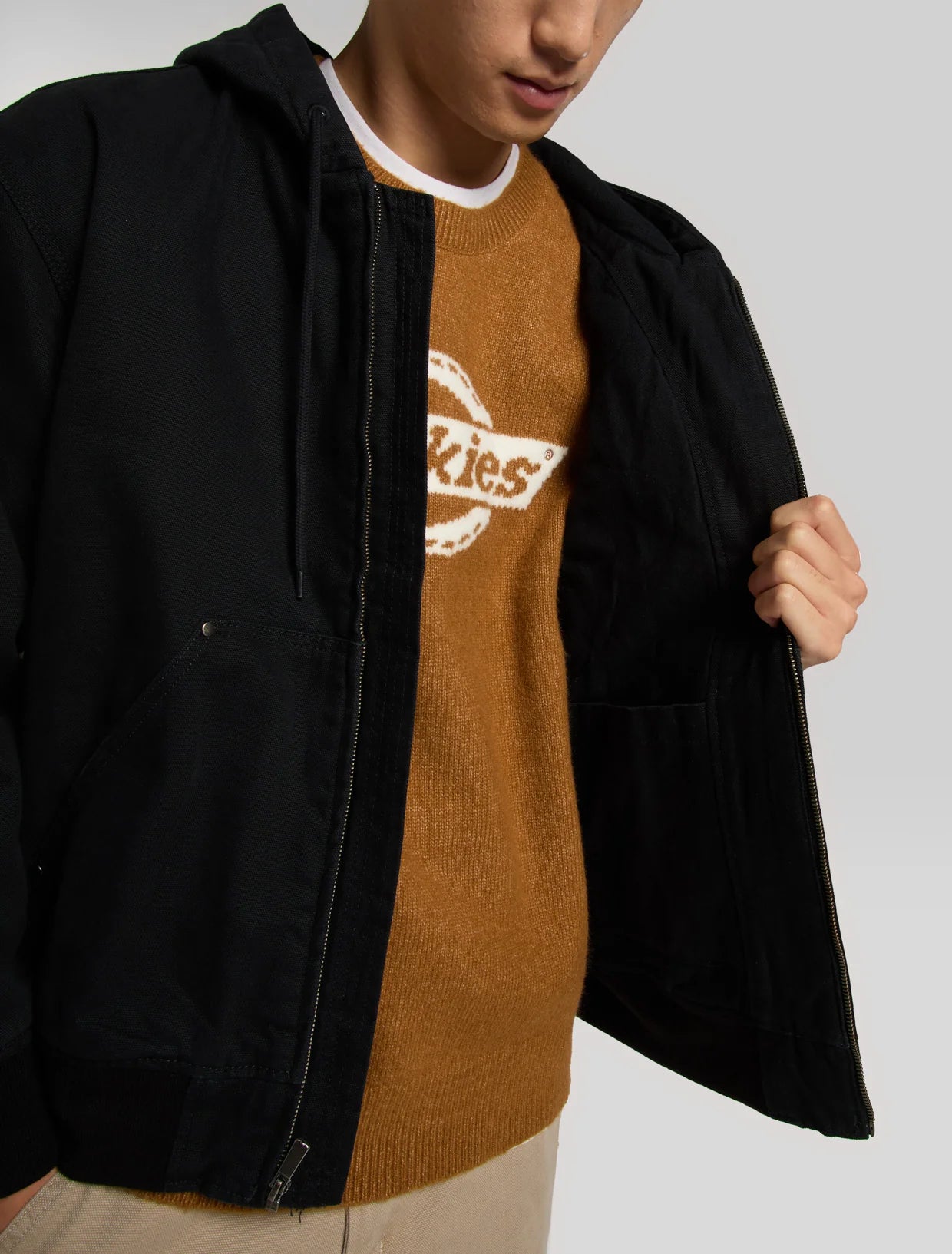 DICKIES - HILHAM HOODED CANVAS JACKET BLACK