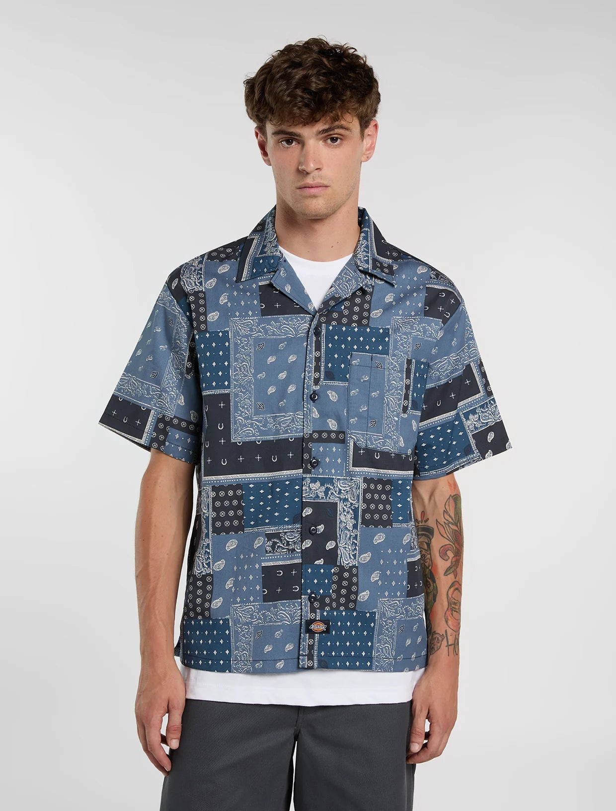 CAMICIA A MANICHE CORTE GLANDORF BLU NAVY SCURO