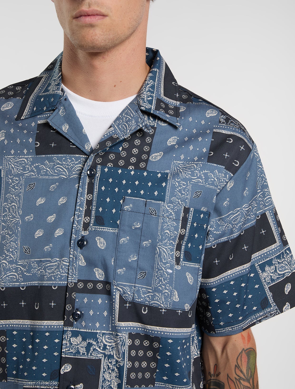 CAMICIA A MANICHE CORTE GLANDORF BLU NAVY SCURO
