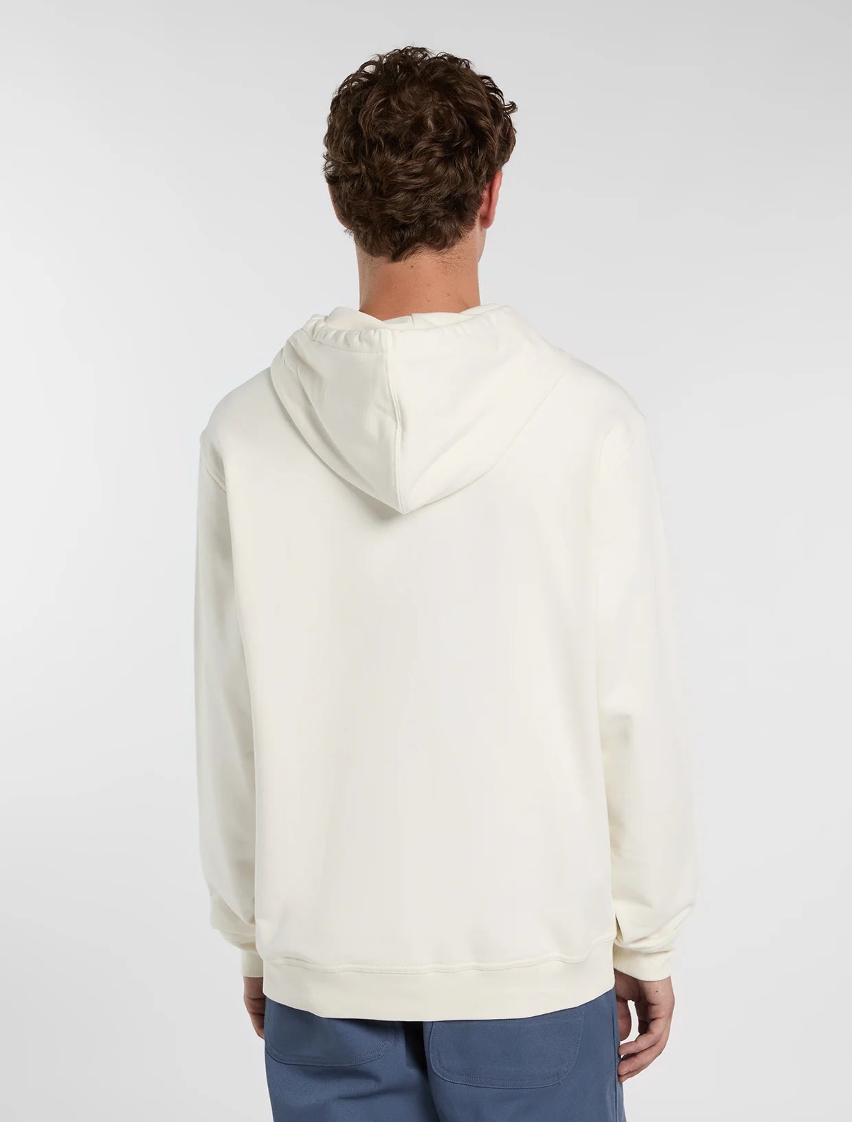 FELPA CON CAPPUCCIO IN COTONE ECRU