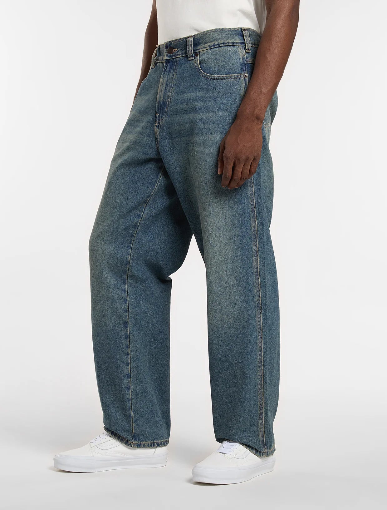 JEANS BAGGY TAPERED BLU TINTO KHAKI