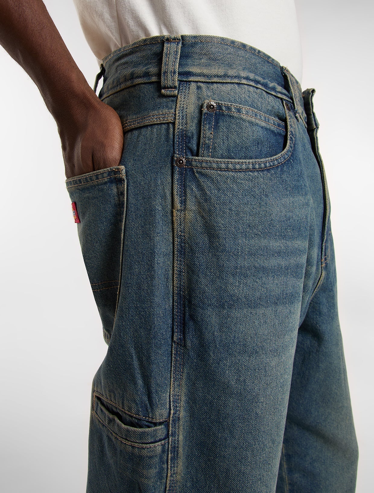 JEANS BAGGY TAPERED BLU TINTO KHAKI