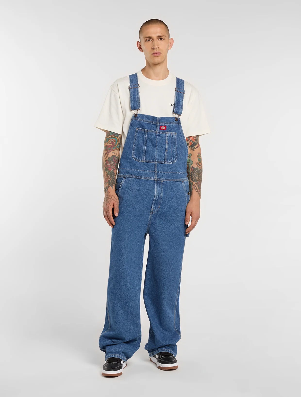 SALOPETTE LOOSE FIT IN DENIM BLU CLASSICO