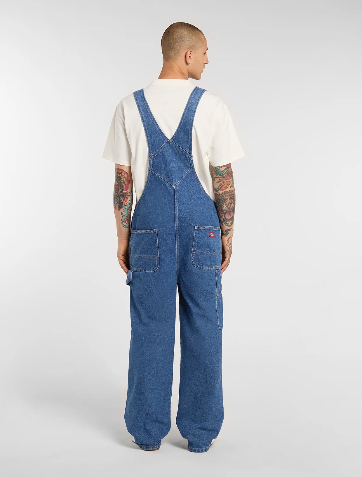 SALOPETTE LOOSE FIT IN DENIM BLU CLASSICO