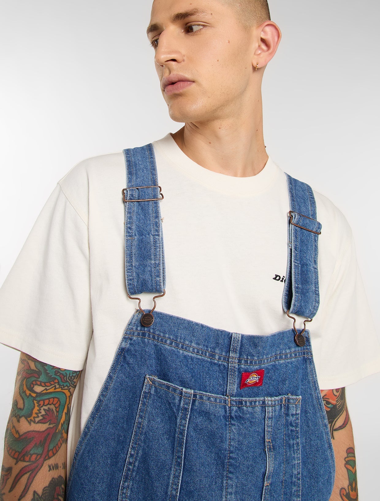 SALOPETTE LOOSE FIT IN DENIM BLU CLASSICO