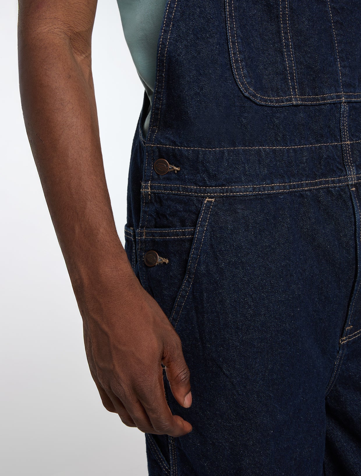 SALOPETTE LOOSE FIT IN DENIM BLU LAVATO