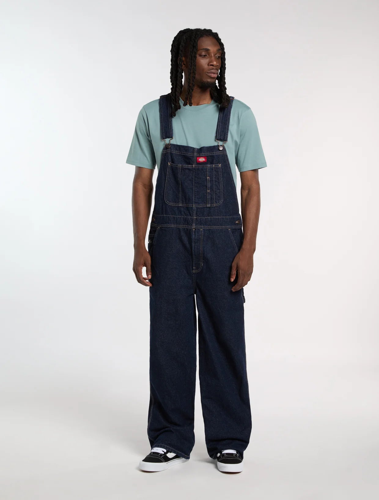 SALOPETTE LOOSE FIT IN DENIM BLU LAVATO