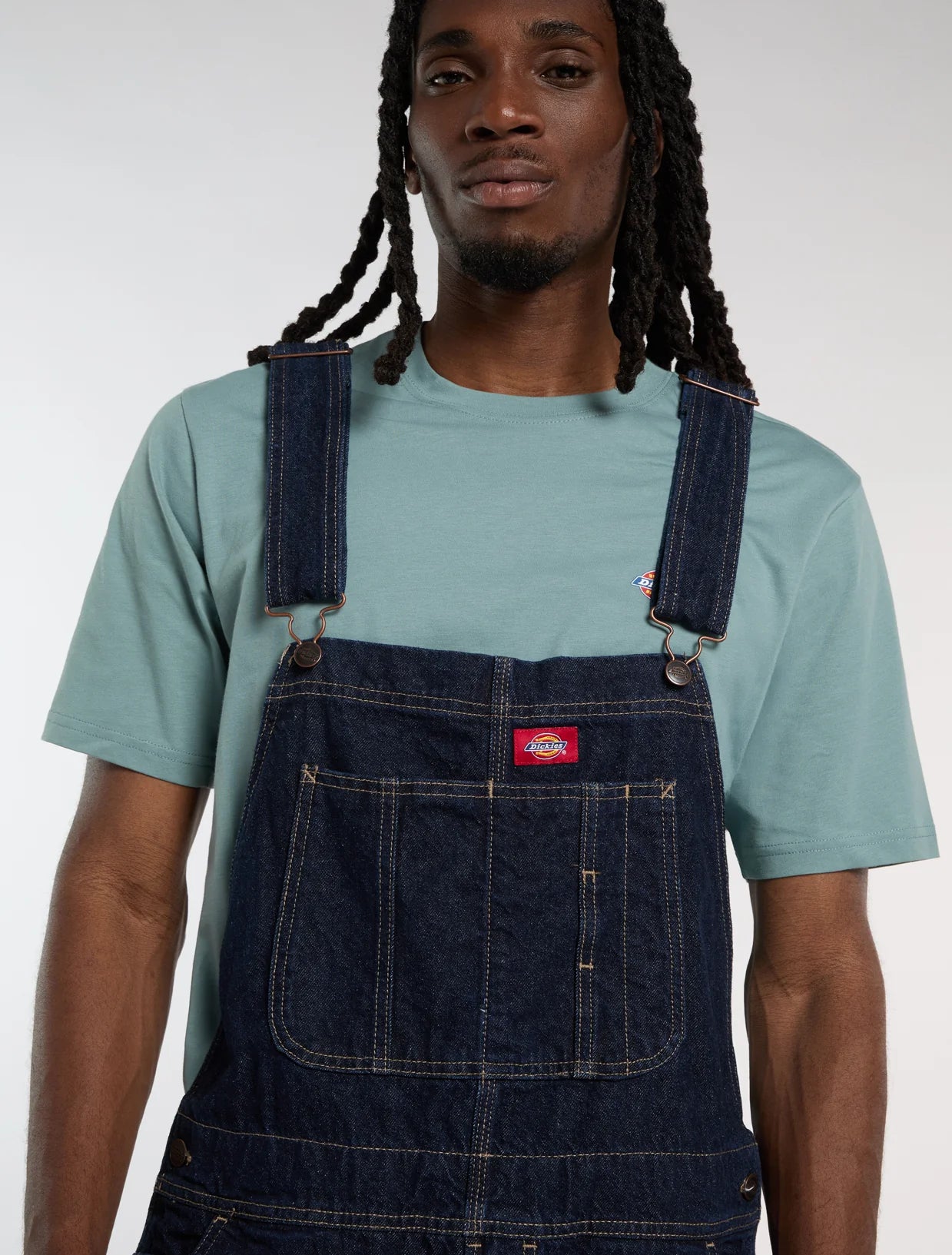 SALOPETTE LOOSE FIT IN DENIM BLU LAVATO