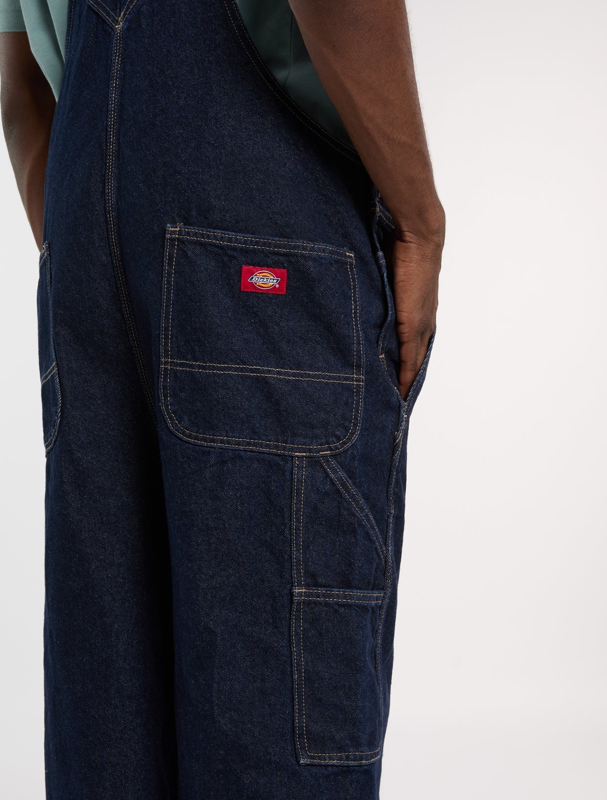 SALOPETTE LOOSE FIT IN DENIM BLU LAVATO