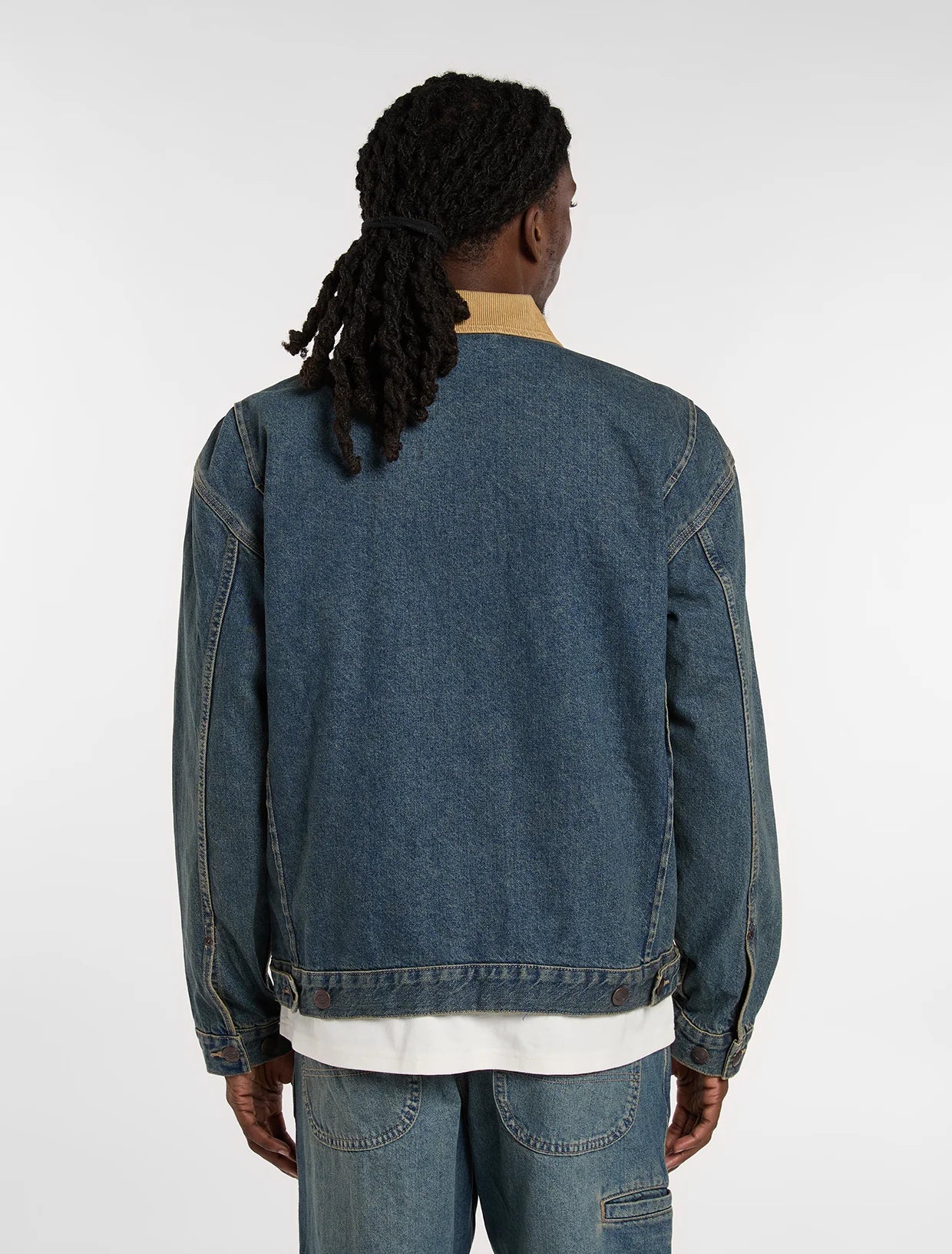 GIACCA PAINTER IN DENIM BLU TINTO KHAKI