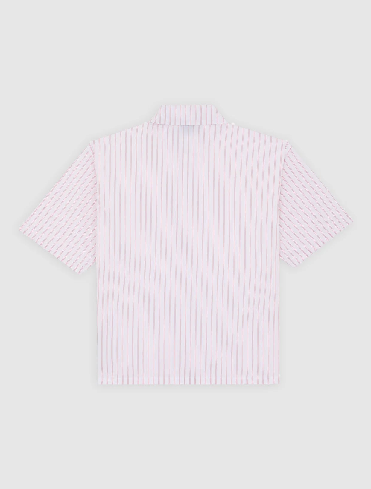 CAMICIA A MANICHE CORTE A RIGHE BIANCA E ROSA